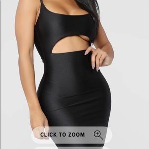 Fashion Nova Black Cut To The Chase Dress Size S